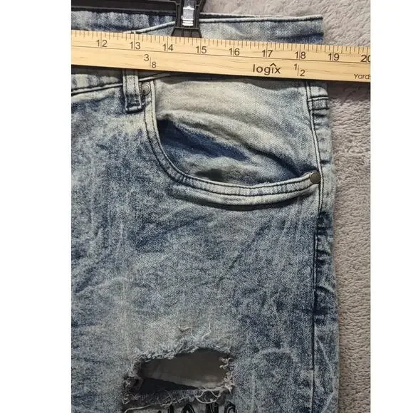 Road Narrows NYC Mens Drip Savage Distressed Denim Skinny Slim Jeans - Picture 5 of 8